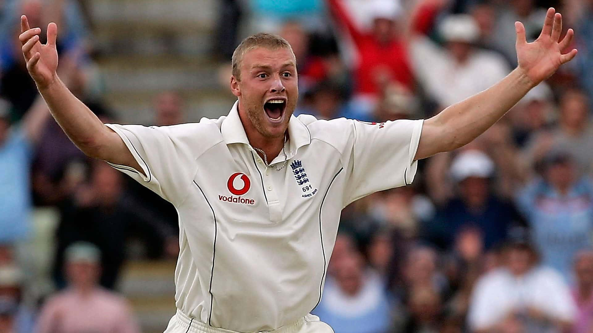 Freddie Flintoff playing for England